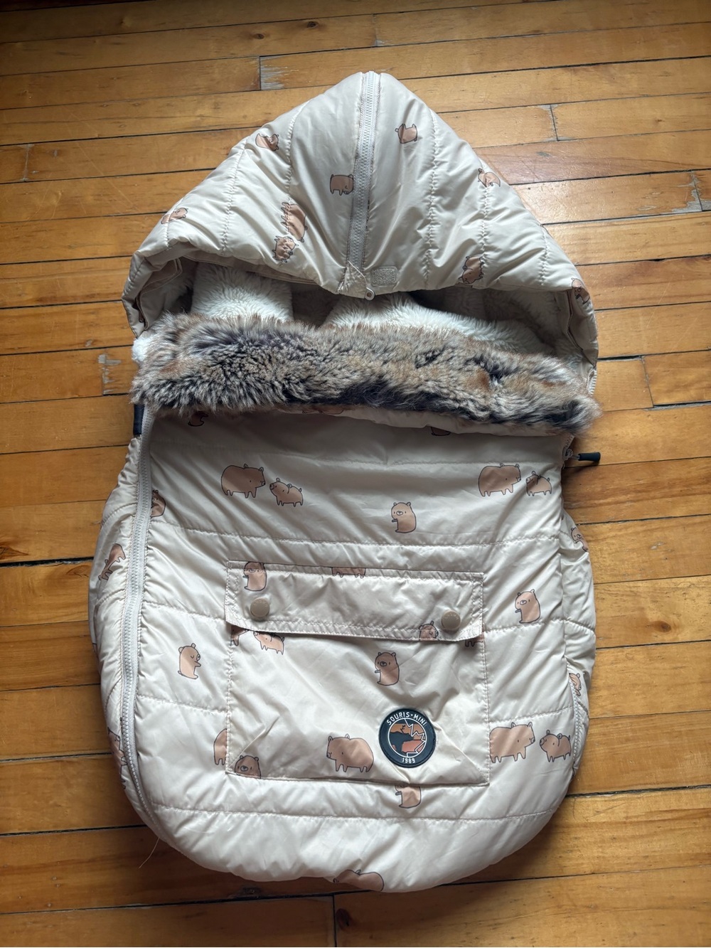 Souris Mini Bear Winter Cozy Warm Baby Car Seat Cover